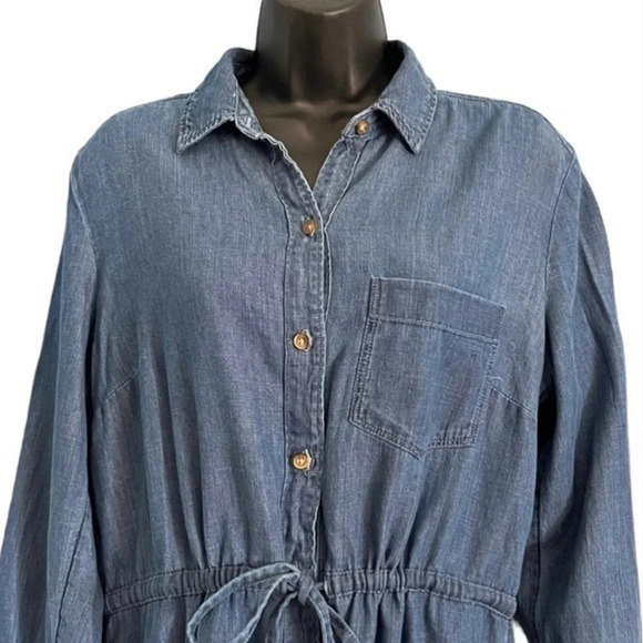 Abercrombie and Fitch Chambray Jean Denim Shirt Dress Size M - Picture 5 of 8